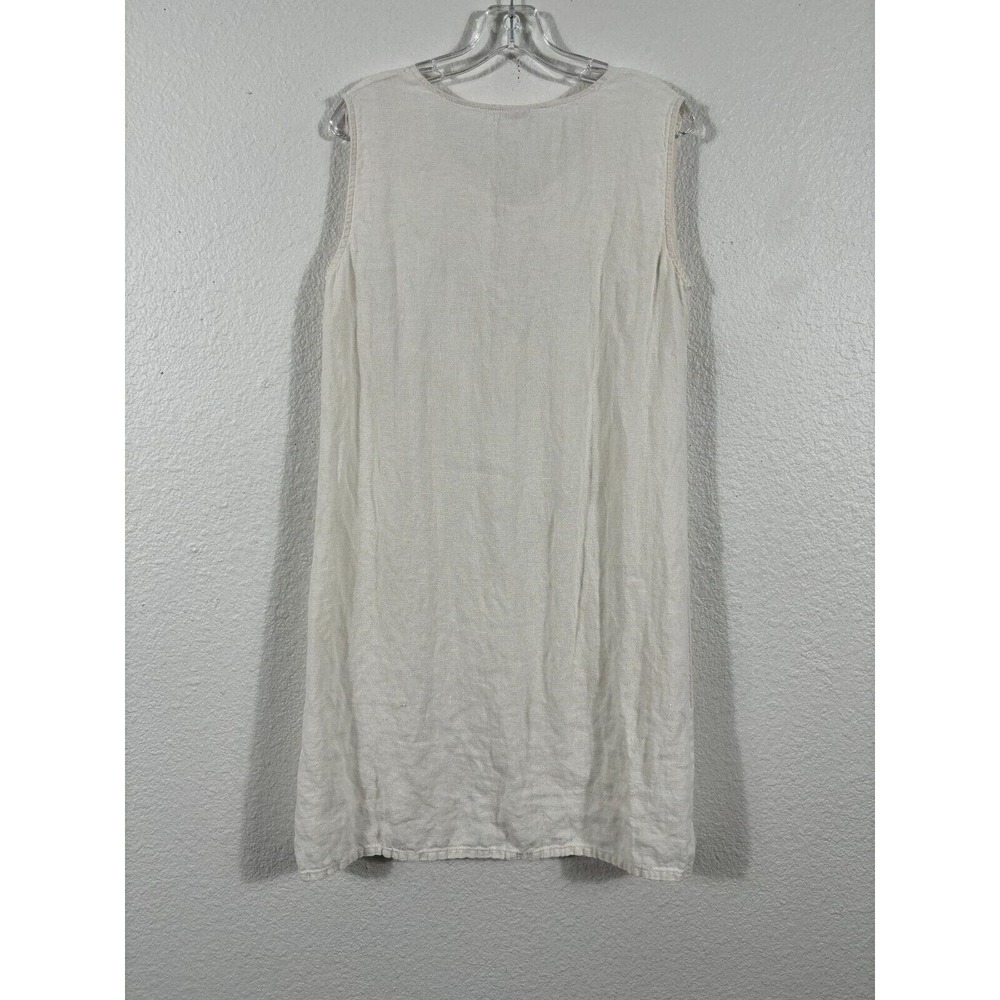Match Point Dress Womens Small White Linen Sleeveless V-Neck Pockets - Picture 10 of 12